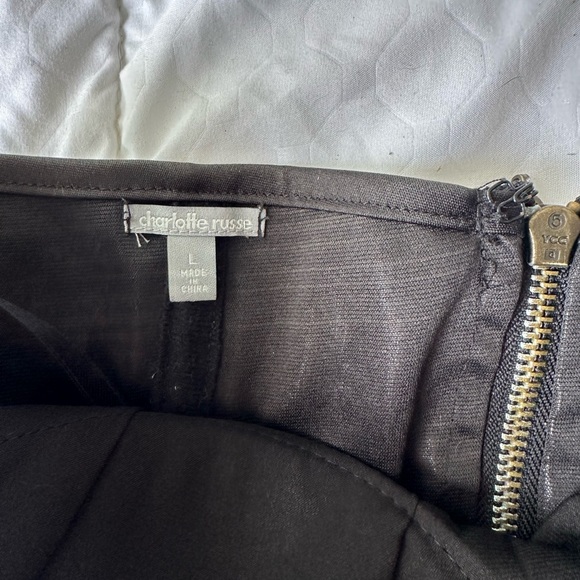 HALLOWEEN CHARLOTTE RUSSE SIZE L FAUX LEATHER CORSET WITH ZIPPER BACK - Picture 5 of 5